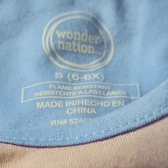 Wonder Nation Girl's Blue Nightgown Sleep Gown Pajama Tie Dye Mermaid S (6-6X) - Picture 3 of 5